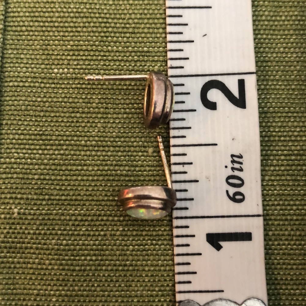 Sterling Silver Opal Earrings Posts (No Backs) - Picture 7 of 17